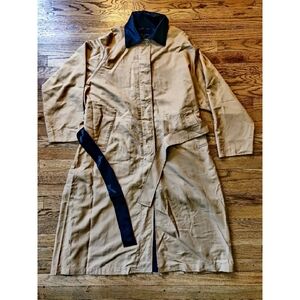 The Frankie Shop Reversible Camel Trench Coat with Black Satin